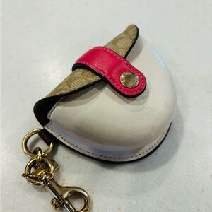 Coach Gold and Tan Keychain Accessory